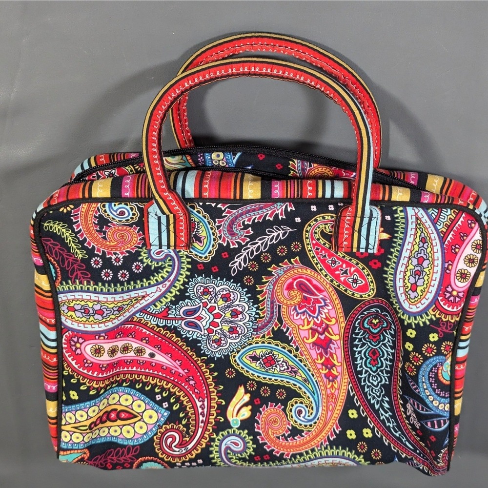 Vibrant Paisley Cosmetic Travel Bag Multi-Color Organizer - Picture 2 of 9
